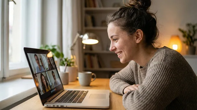 video call, remote work, online meeting, work from home, woman, laptop, virtual meeting, home office, smiling, communication, technology, happy, digital, collaboration, connection, desk, computer, internet, modern lifestyle, young adult, productivity, casual work, indoor environment, ai generated. Network marketing lead generation examples for people who want the details