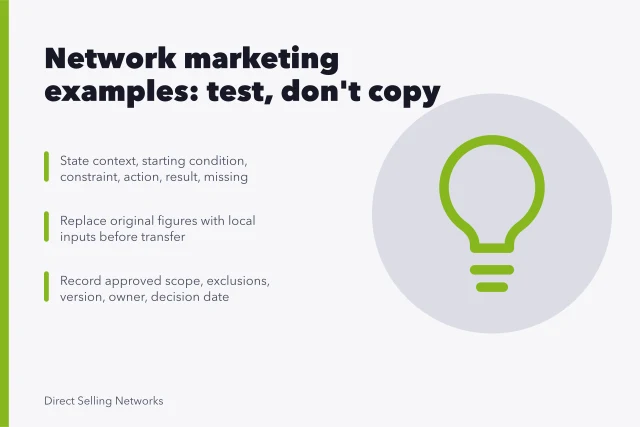 Card on testing network marketing strategy examples before transferring results. Network marketing strategy examples, taken apart