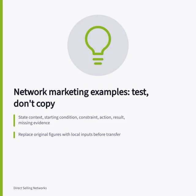 Card on testing network marketing strategy examples before transferring results. Network marketing strategy examples, taken apart